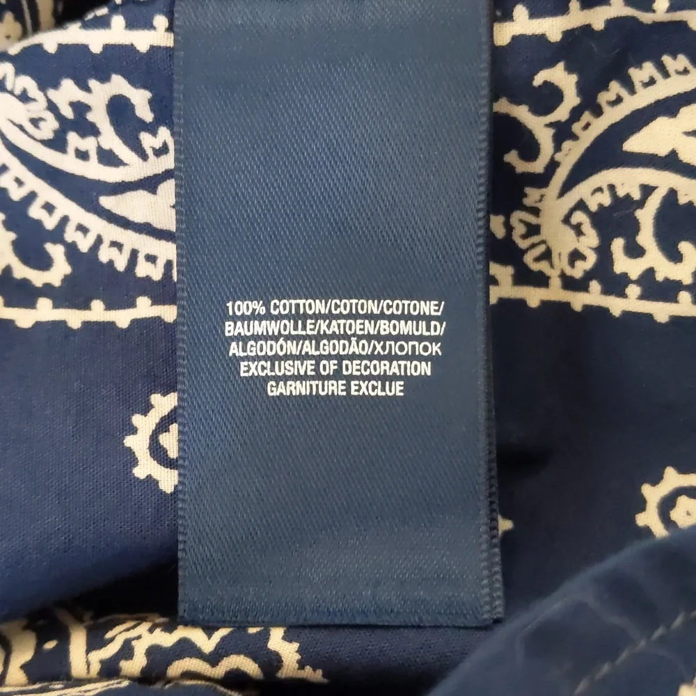 Ralph Lauren Kids 5 Blue Paisley Button Down Shirt Western 100% Cotton